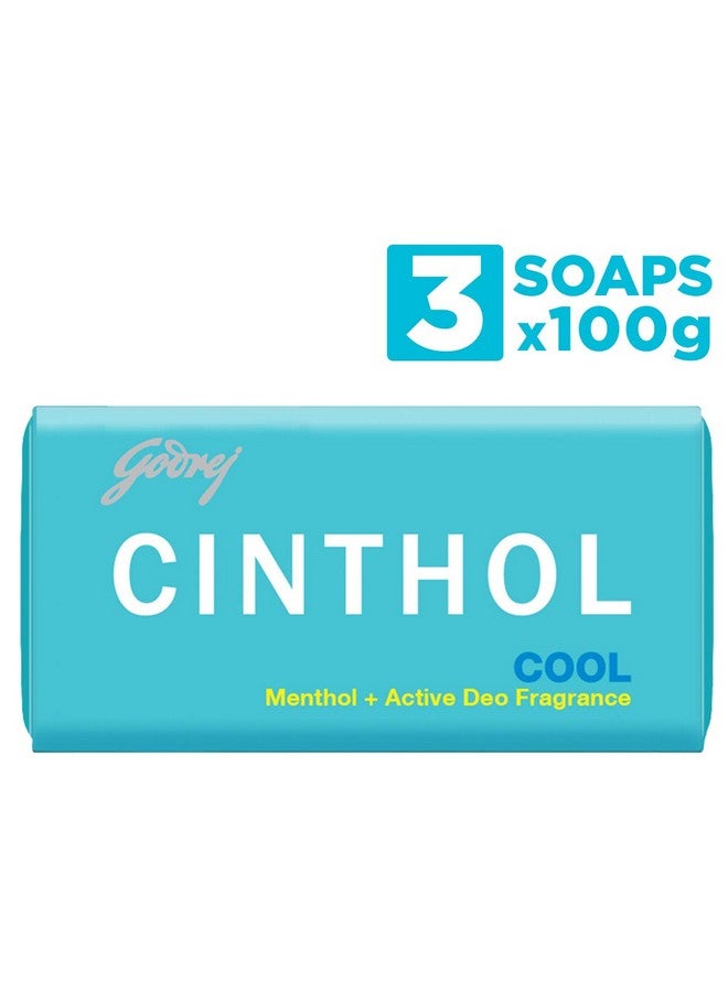 Cinthol Cool Bath Soap - 100g (Pack of 3) | Grade 1 Bathing Soap | with Icy-cool Menthol | For All Skin Types - Image 1