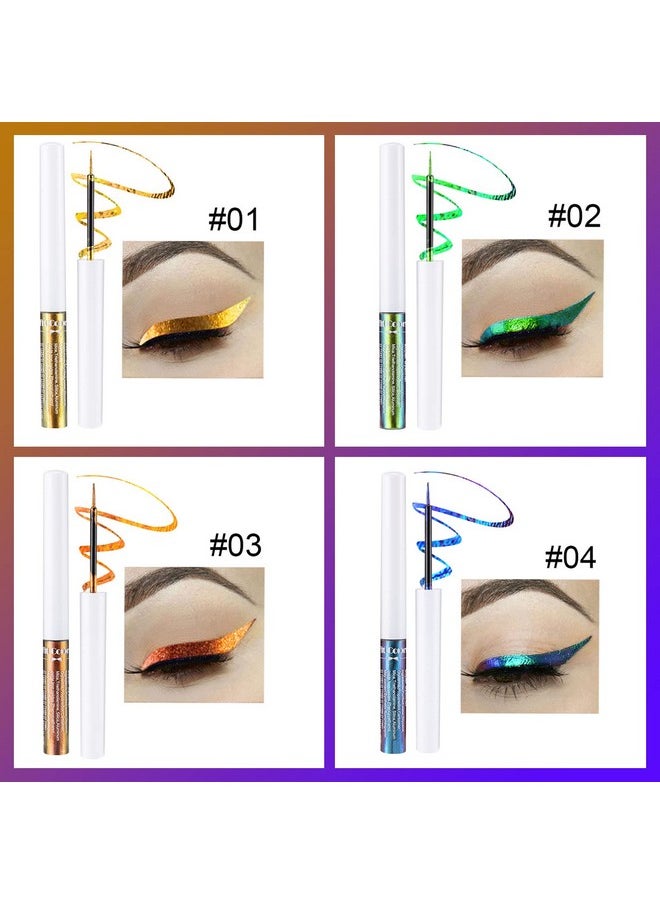 Mrettick - Mrettick 6 Colors Chameleon Liquid Eyeshadow Metallic Glitter Shimmer Eye Shadow Set Long Lasting Waterproof Multichrome Eyeshadows Makeup Set - Image 1