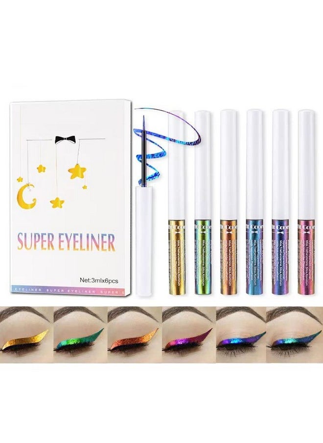 Mrettick - Mrettick 6 Colors Chameleon Liquid Eyeshadow Metallic Glitter Shimmer Eye Shadow Set Long Lasting Waterproof Multichrome Eyeshadows Makeup Set - Image 1