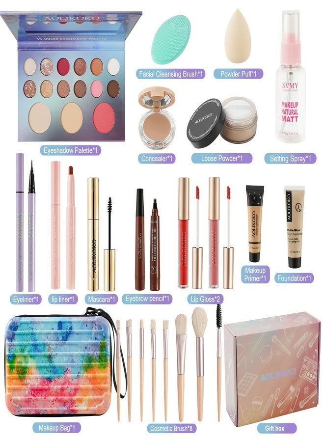 AOLIKOKO All in One Makeup Kit for Women Full Kit,Makeup Set for Women,Including Eye, Face, Lip Makeup and Brushes, Long Lasting Daily Makeup Gift Set for Christmas Birthday Party (HZB-083) - Image 2