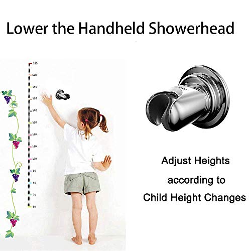BOPai Vacuum Suction Cup Shower Head Holder, Adjustable 20 Degrees from The Wall - Chrome - Image 2