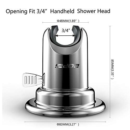 BOPai Vacuum Suction Cup Shower Head Holder, Adjustable 20 Degrees from The Wall - Chrome - Image 3
