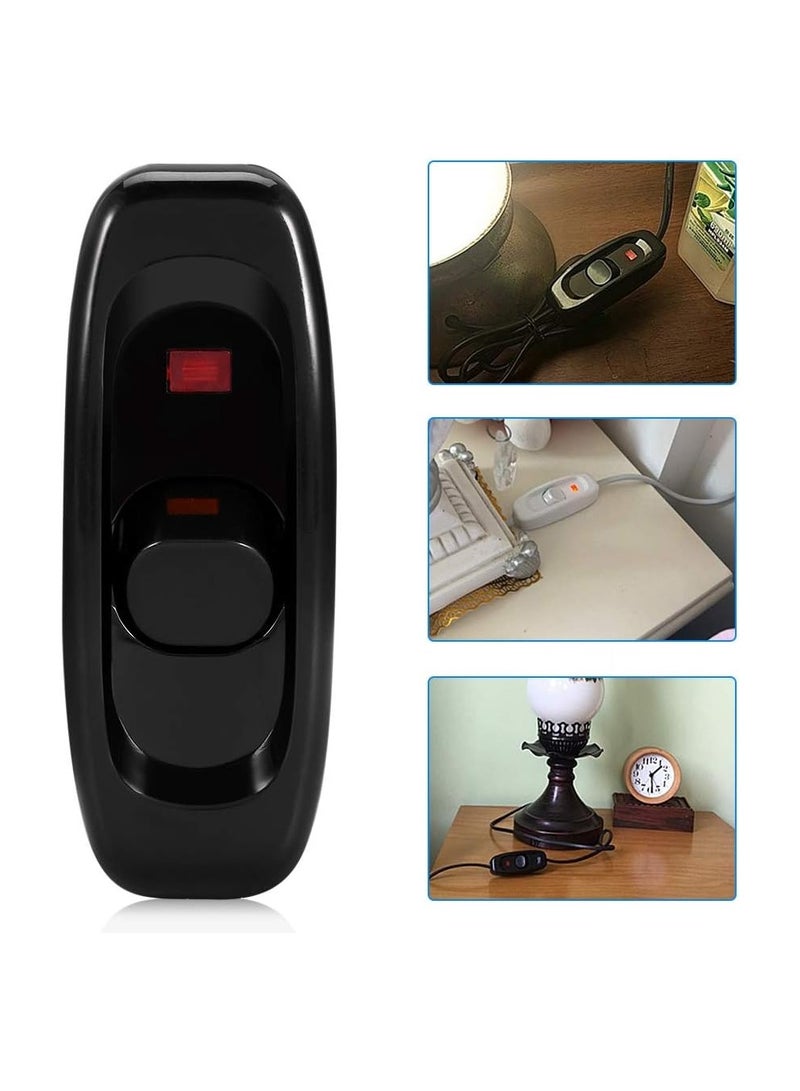 KASTWAVE Inline Light Switch, AC 250V 10A Feed Through Switch Cord Cable Switch with LED Indicator Light for Bedside Lamp Desk Table Light Electrical Cord, Black - 6Pcs - Image 5