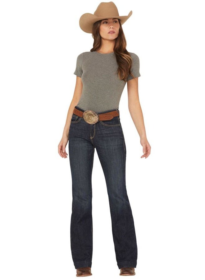 ARIAT Women's Ella Slim Trouser Jeans Rascal (27 R) Blue - Image 1