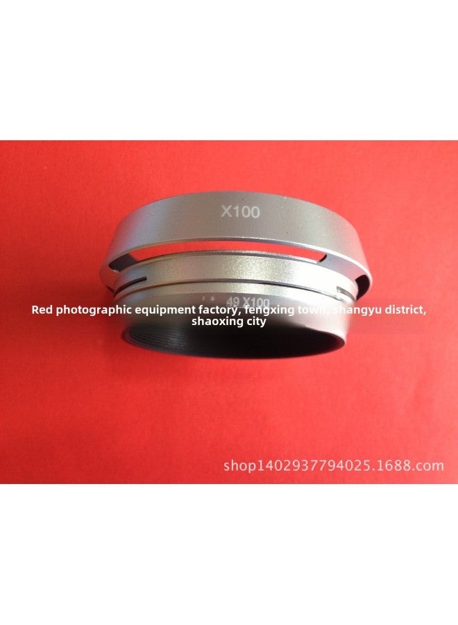 X100 Light Shield Adapter Ring Light Shield X100VI Adapter Ring 49UV Protection Ring X10 Light Shield-Color:Silver Adapter Ring + Hood  - Image 1