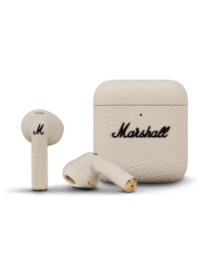 Marshall Minor IV Bluetooth Earphones - Water Resistant Earphones Bluetooth Wireless Earbuds With 30+ Hours Playtime - Cream Cream