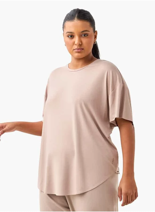 ADOT Drop Shoulder T-shirt with Round Neck