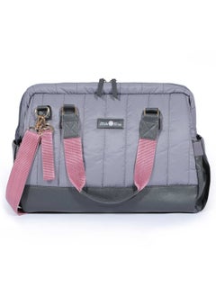 Milk&Moo Milk&Moo Tote Diaper Bag Quilted Large for Baby Care Travel Bag Hospital Bag Water Resistant Vegan Leather Heat Insulated Pockets Shoulder Bag, Dark Grey  - Image 1