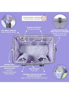 Milk&Moo Milk&Moo Tote Diaper Bag Quilted Large for Baby Care Travel Bag Hospital Bag Water Resistant Vegan Leather Heat Insulated Pockets Shoulder Bag, Dark Grey  - Image 5