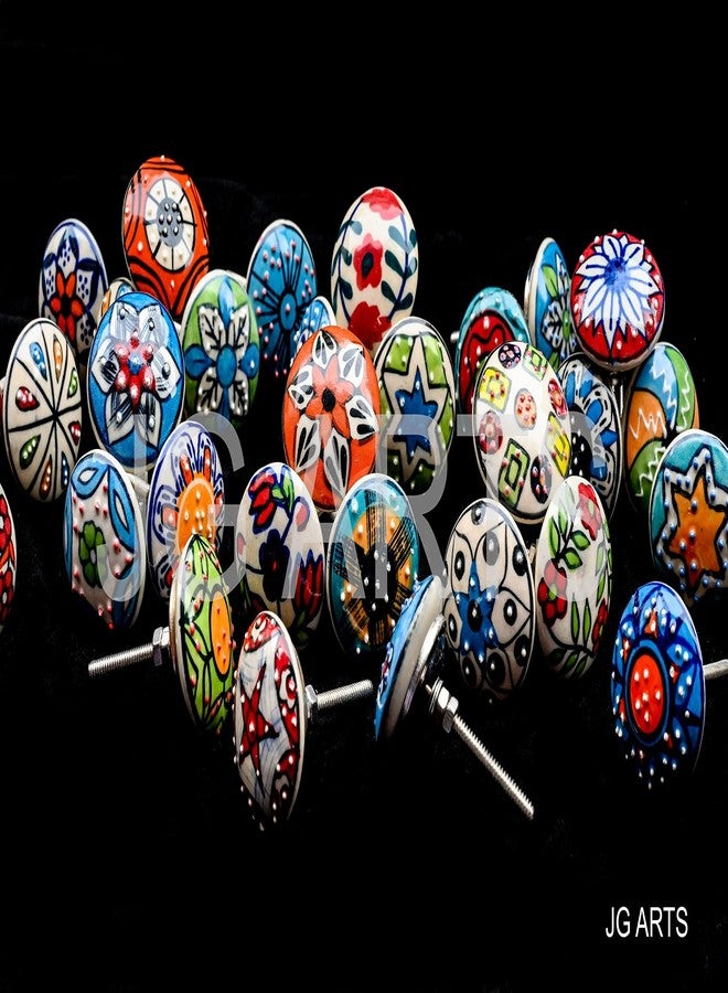 JGARTS 20 X Mix Vintage Look Flower Ceramic Knobs Door Handle Cabinet Drawer Cupboard Pull - Image 5