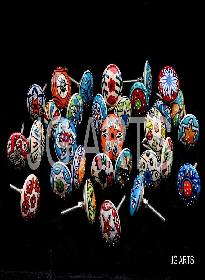 JGARTS 20 X Mix Vintage Look Flower Ceramic Knobs Door Handle Cabinet Drawer Cupboard Pull - Image 3