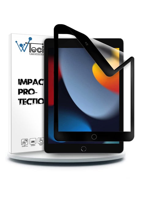 Apple iPad 10.2 (9th Generation) 2021 Matte Ceramics 9D Anti Fingerprint Screen Protector (TSCNMN) - Clear/Black