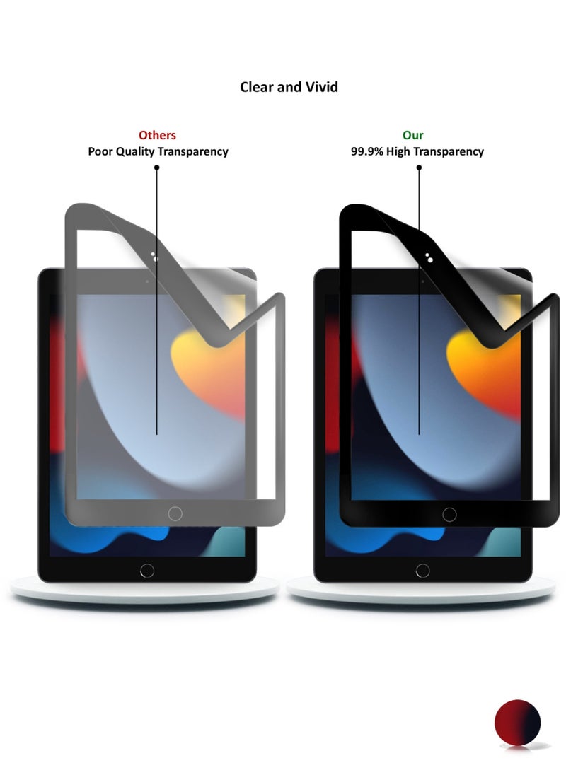 Wtech - Apple iPad 10.2 (9th Generation) 2021 Matte Ceramics 9D Anti Fingerprint Screen Protector (TSCNMN) - Clear/Black - Image 1