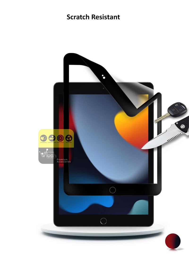 Wtech Apple iPad 10.2 (9th Generation) 2021 Matte Ceramics 9D Anti Fingerprint Screen Protector (TSCNMN) - Clear/Black - Image 5