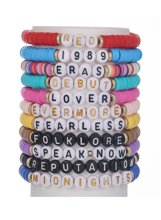Swift 11 Pcs Taylor Swift Inspired Bracelet Set for Women, Swiftie Outfit Jewelry Music Lover Fan Gifts, Singer Inspired Bracelet Music Lover Fans Gifts For Eras Tour  - Image 1