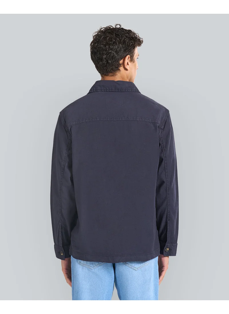 غانت Regular Fit Cotton Linen Overshirt