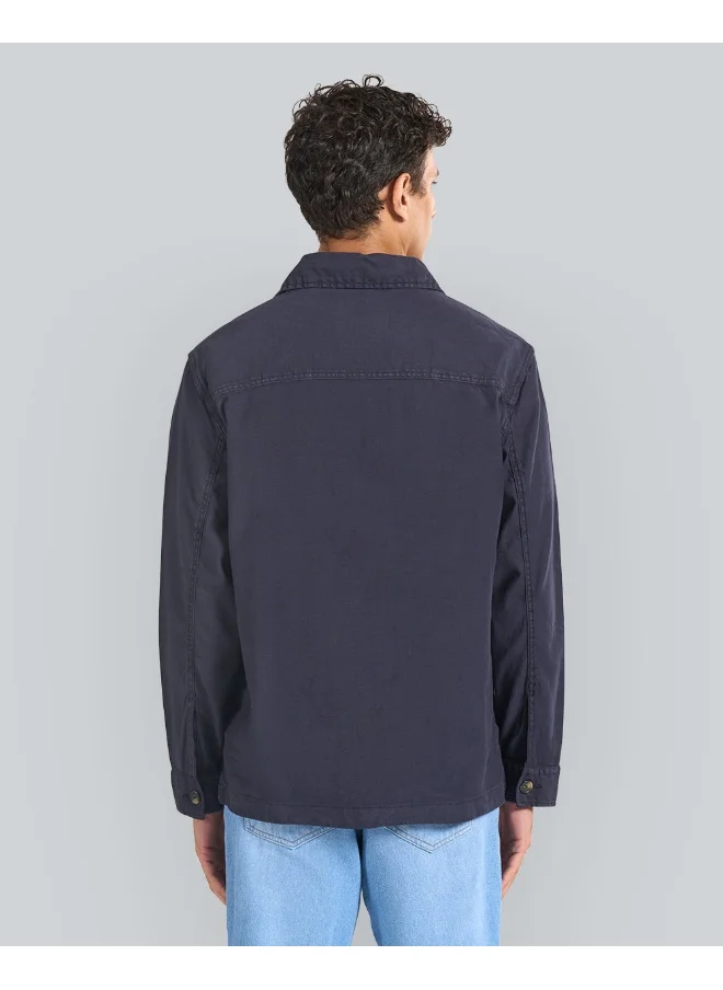 غانت Regular Fit Cotton Linen Overshirt