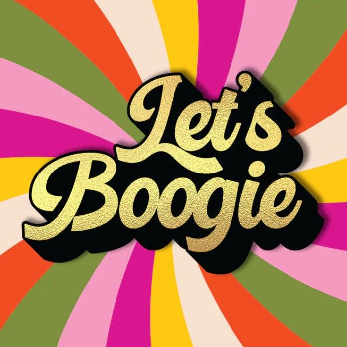Tache Birthday Greeting Card Blank Inside, Let's Boogie Party Design - Image 2