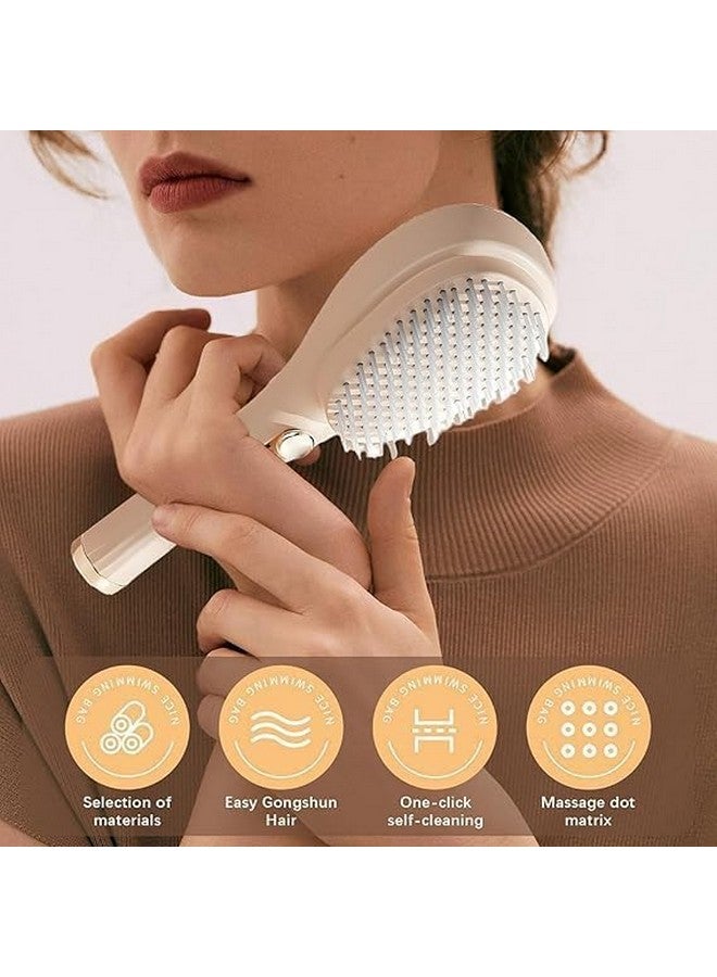 HEROOX Self-Cleaning Anti-Static Massage Comb, Self Cleaning Hair Brush, Massage Comb For Hair, Retractable Rotary Lift Self-Cleaning Comb, Women's Hair Styling Tool (MULTICOLOR) (Pack of 1) - Image 4