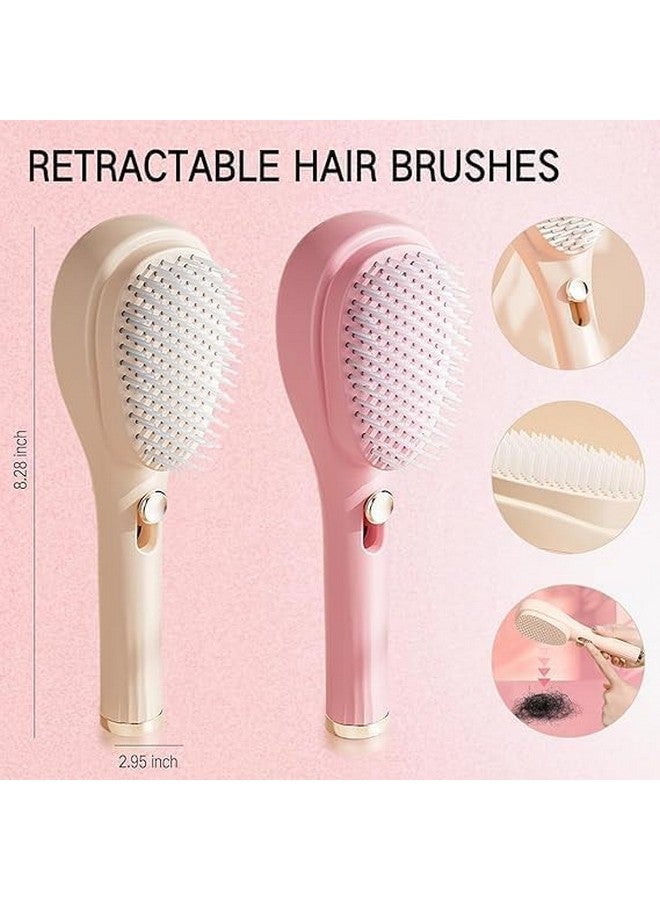 HEROOX Self-Cleaning Anti-Static Massage Comb, Self Cleaning Hair Brush, Massage Comb For Hair, Retractable Rotary Lift Self-Cleaning Comb, Women's Hair Styling Tool (MULTICOLOR) (Pack of 1) - Image 3