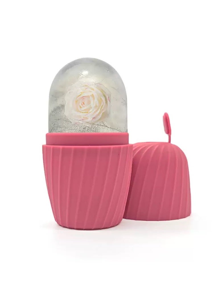 Ice Face Roller, Reusable Silicone Mold Face Massage Eye Facial Beauty Skin Care Tools Apply Ice for Shrink Pores Anti Wrinkle Reduce Puffiness Improve Skin Elasticity, Striped - Image 1