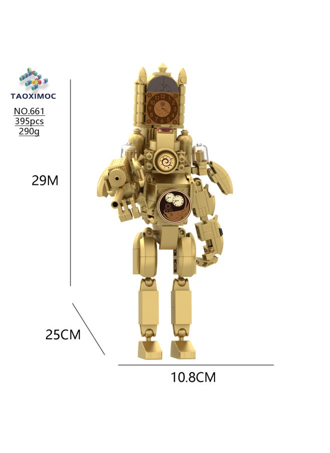 Overseas Monitor Man Toilet Man Toy War Monitor King Building Blocks Moc Titan Sound Handheld Model-Color:667 Red Lotus Biochemical Monitor