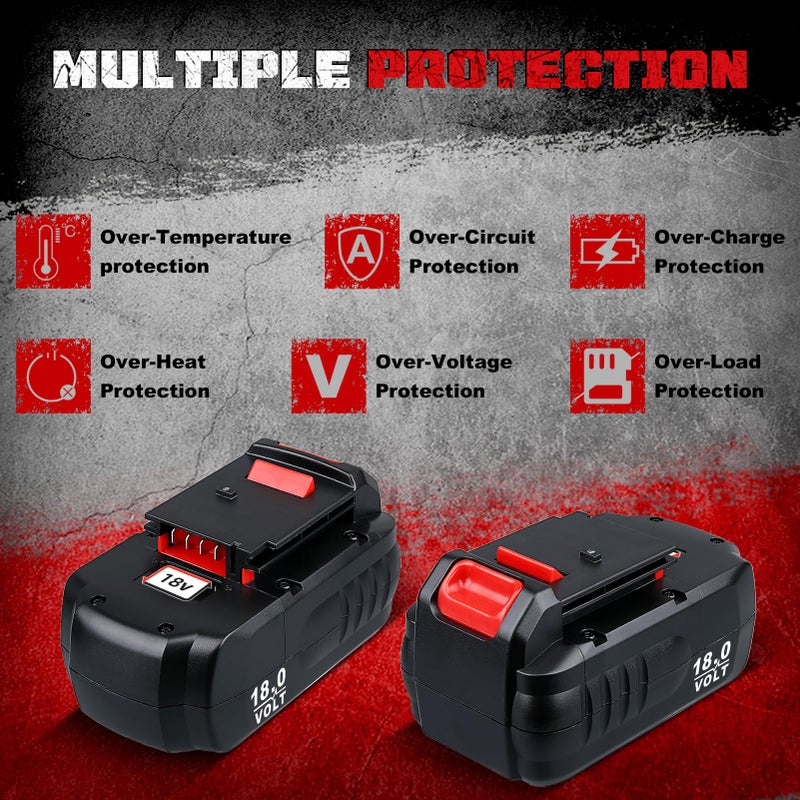 Masione 2Pack Pc18B 18V 4.8Ah Ni-Mh Replacement For Porter Cable 18V Battery Ni-Mh  Compatible With Porter Cable 18V Pc18B-2 Pcc489N Pcmvc Pcxmvc Cordless Power Tools - Image 5