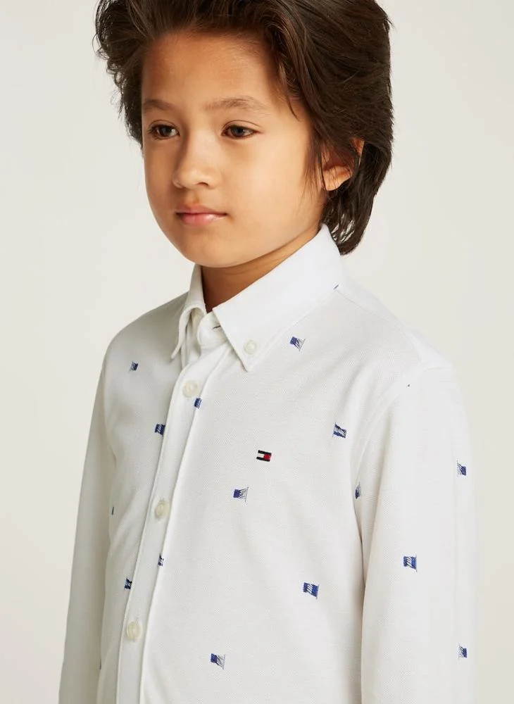 TOMMY HILFIGER Kids Flags Printed Regular Shirt