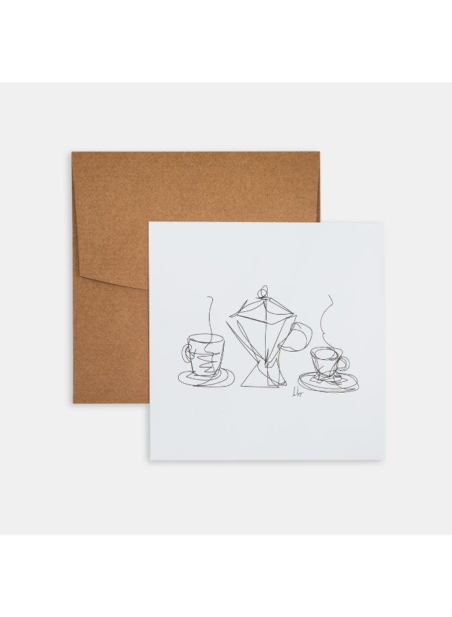 PK Design Line Drawings Coffee Mini Poster - Image 1