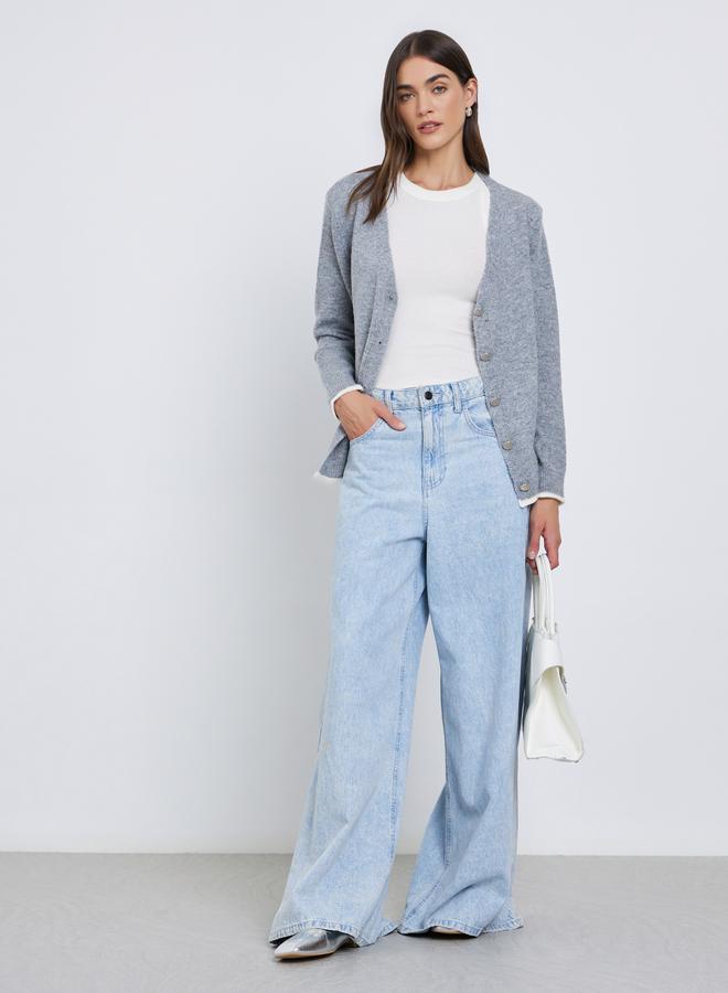 Styli Grey Regular Fit Buttoned Knit Cardigan - Image 2