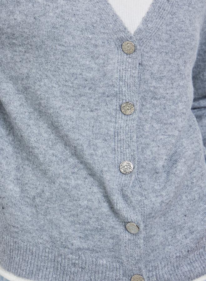 Styli Grey Regular Fit Buttoned Knit Cardigan - Image 4