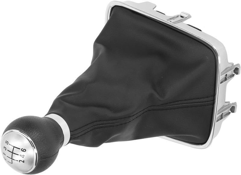 6 Speed Gear Shift Knob with PU Leather Boot, Manual Car Gear Stick Shift Knob, Ergonomic 6 - Speed Shifter for Smooth Driving, Replacement for Automotive Interior (Silver Cap) - Image 5