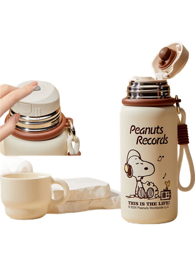 Snoopy Insulated Mug, 316 Stainless Steel, Large Capacity Water Bottle, For Students, Men And Women, Car-Mounted, Outdoor Portable Cup, 530Ml Blue - Image 1