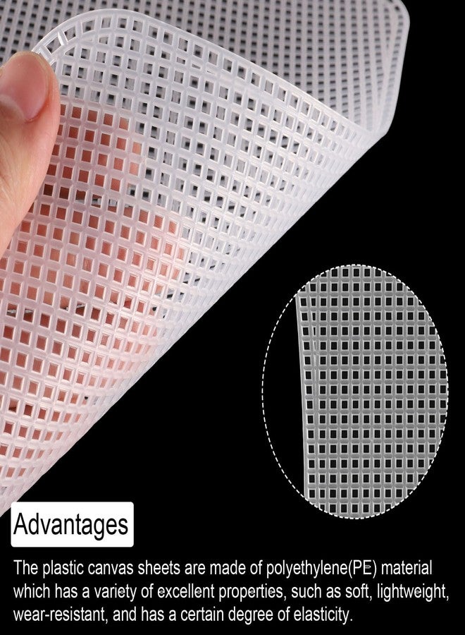 MECCANIXITY 4Pcs Plastic Mesh Canvas Sheet 6 Count 41.5 cm/ 16.3" for Crochet Bag Making Crossbody Bag Blank Canvas for Embroidery Needlepoint, Bag, Knit Crochet Mesh, White - Image 5