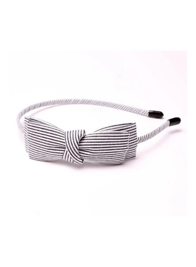 Loquat Bow Tie Hair Band White/Black
