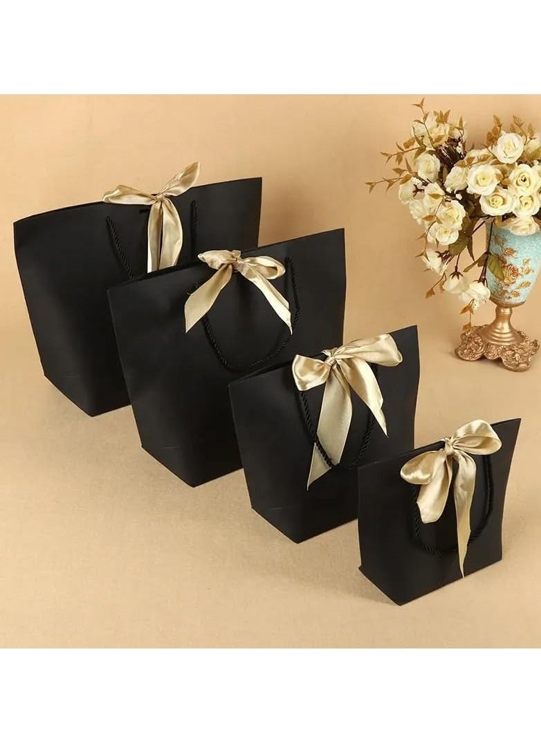 Luxury Gift Paper Bags Set of 10 Eco friendly bags with handles and bow ribbons These bags are perfect for birthdays Eid weddings retail shopping bridal showers and party favors (21*16*7cm)