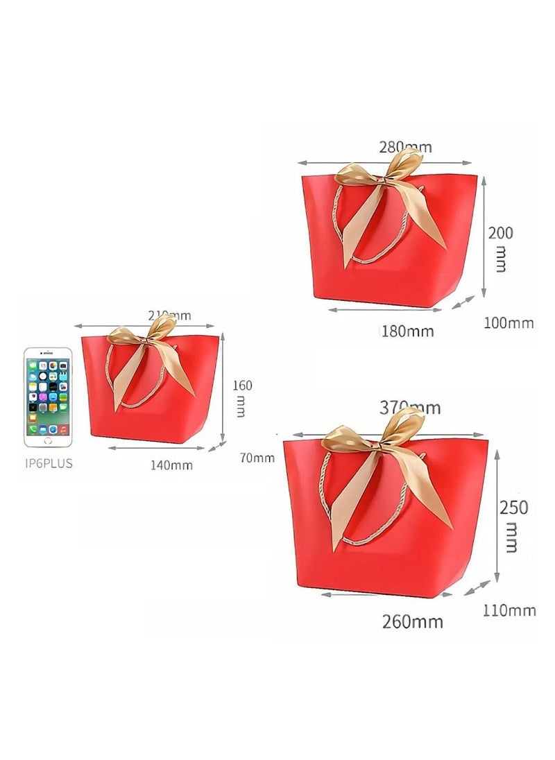 Luxury Gift Paper Bags Set of 10 Eco friendly bags with handles and bow ribbons These bags are perfect for birthdays Eid weddings retail shopping bridal showers and party favors (21*16*7cm)