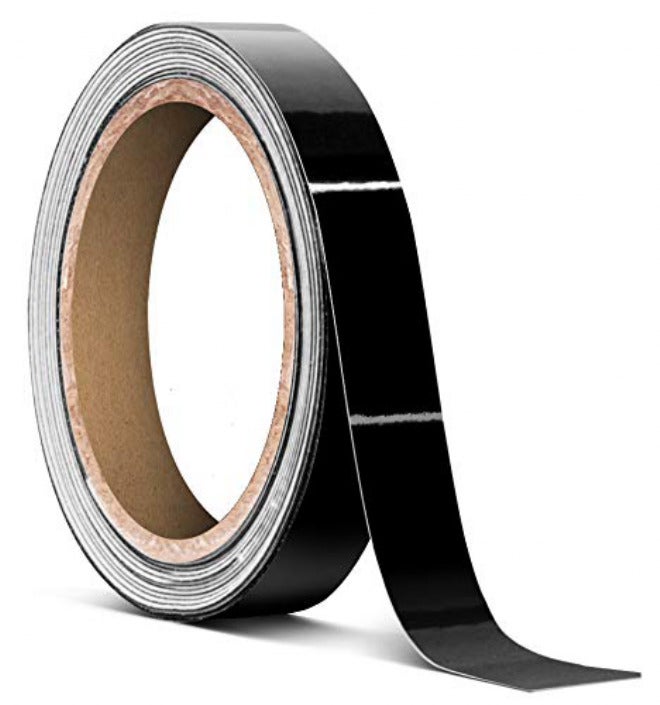 VViViD Black Gloss Air-Release Adhesive Vinyl Tape Roll (1/2 Inch x 20ft) Simple multi-color universal build - Image 1