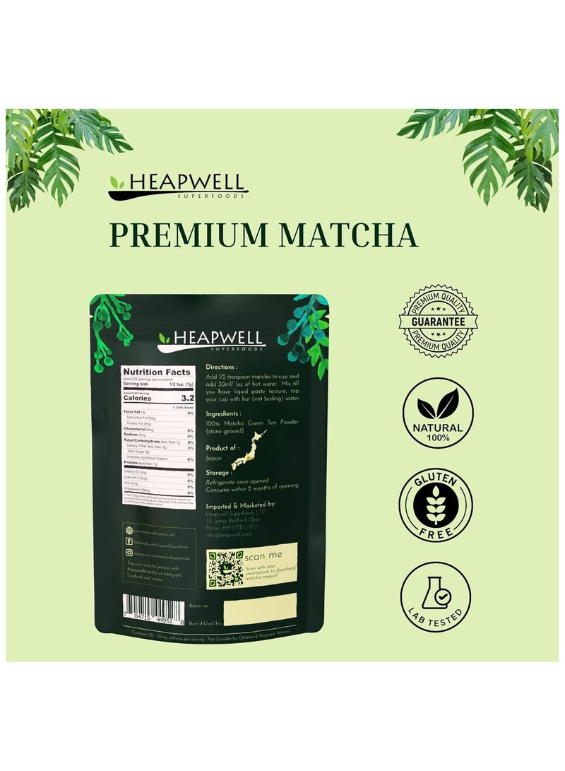Heapwell Superfoods Matcha Japanese Green Tea Powder 50g (50 Servings) | Premium Organic & Pure Matcha Powder | No Artificial Sweeteners – 50 gm - Image 3