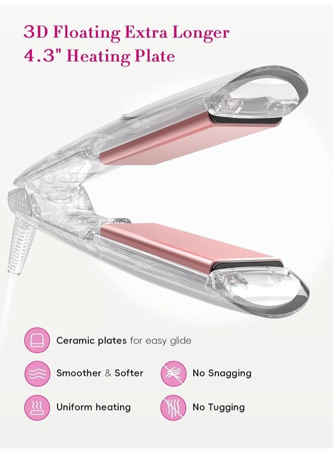 LANDOT Flat Iron Hair Straightener 1-inch: Straightener and Curler 2 in 1 - Professional Ceramic Straightening Curling Iron for Straighten Curl Wave Hair - Dual Voltage 12 Digital Heat Settings - Image 5