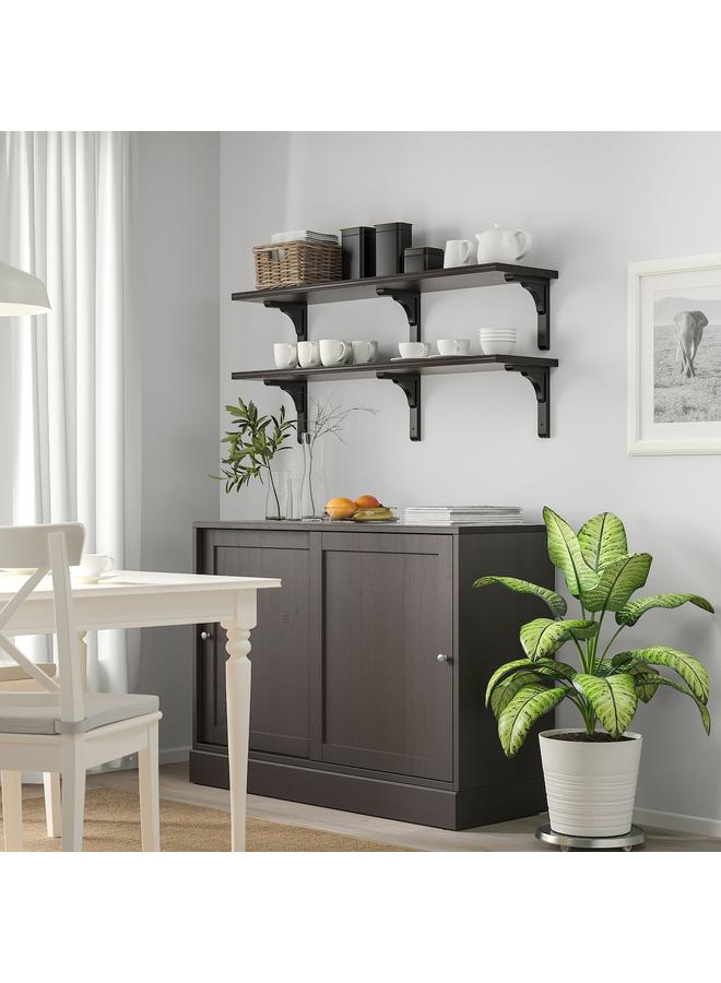 Shelf, brown-black, 120x20 cm - Image 5