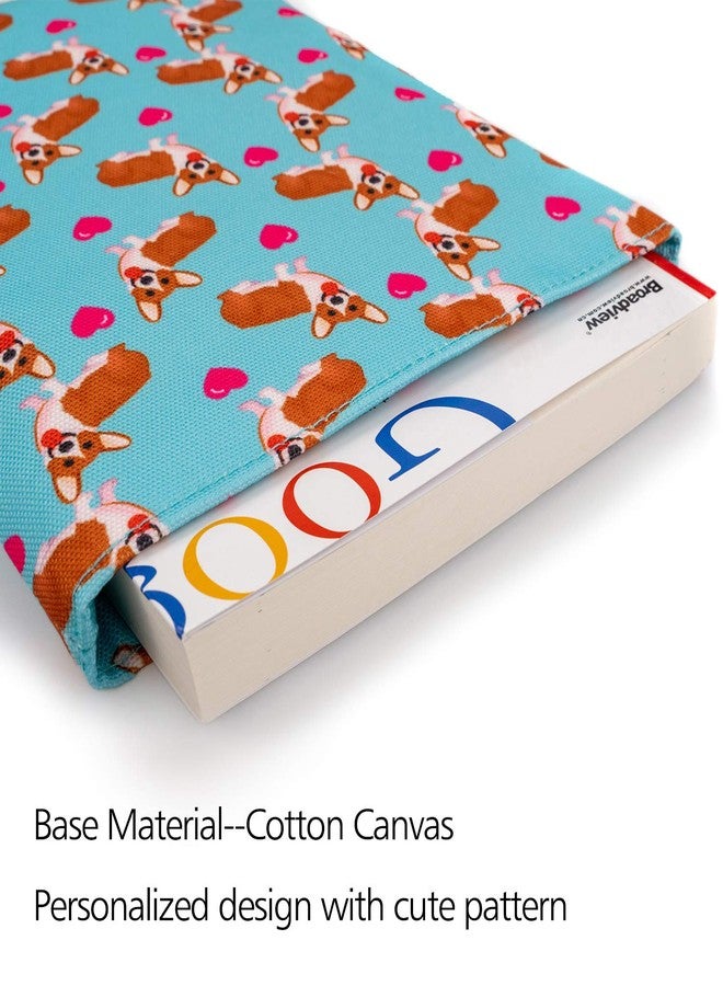 إل باركين غلاف حماية للكتب لمحبي كلاب كورجي - غلاف متوسط الحجم للكتب ذات الغلاف الورقي والمقوى | هدايا كورجي للقراء والمكتب والسفر - Image 3