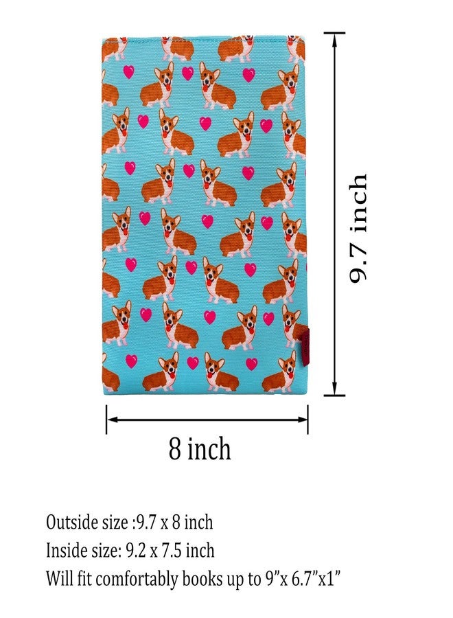 إل باركين غلاف حماية للكتب لمحبي كلاب كورجي - غلاف متوسط الحجم للكتب ذات الغلاف الورقي والمقوى | هدايا كورجي للقراء والمكتب والسفر - Image 2