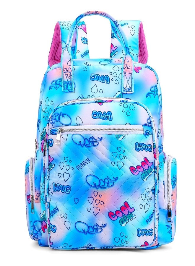 TRUE HUMAN Designer Ultra Premium Multipurpose Diaper Bag, Baby Bags, Anti Theft, Maternity Bag, Baby shower gift, Nappy Bag Mothers Bags (white blue) - Image 1