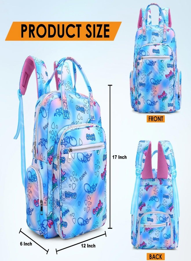 TRUE HUMAN Designer Ultra Premium Multipurpose Diaper Bag, Baby Bags, Anti Theft, Maternity Bag, Baby shower gift, Nappy Bag Mothers Bags (white blue) - Image 3