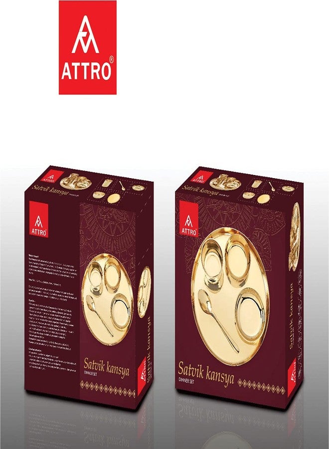 ATTRO طقم عشاء/ثالي اترو ساتفيك كانسا/برونزي، 5 قطع، (موديل: ATTRO_KANSA_DN_Set)، ذهبي - Image 5