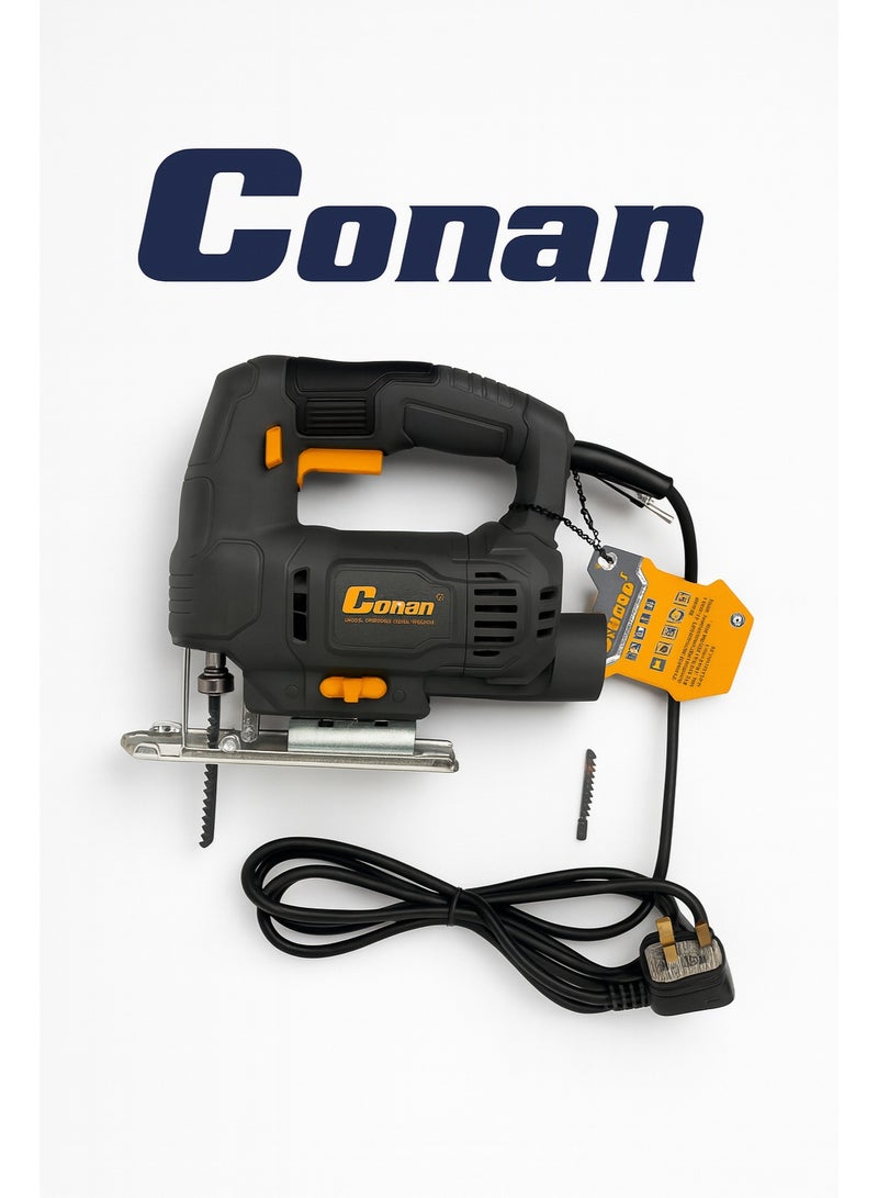 Conan Jigsaw COJS55 – 400W Variable Speed 0–3000rpm, 18mm Stroke, ±45° Bevel, Max Cut 55mm Wood / 6mm Steel – UK 3-Pin Plug – Includes Blade & Spare Carbon Brushes - Image 1