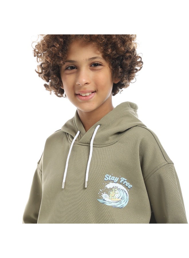 Caesar Milton boys' winter hoodie with prints on the chest and back - Image 5