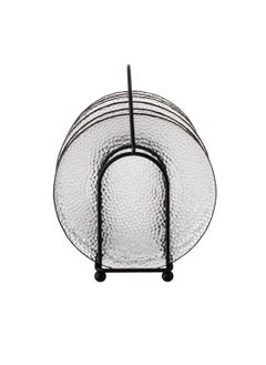 Dania A Set Of 6 Glass Dessert Plates With A Metal Stand, The Plate MulticolourRound Size Is 15Cm  - Image 3