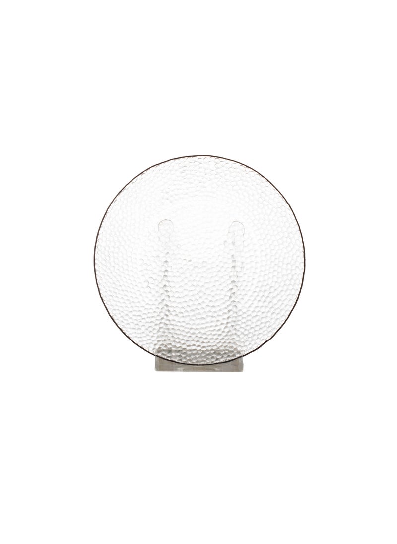 Dania - A Set Of 6 Glass Dessert Plates With A Metal Stand, The Plate MulticolourRound Size Is 15Cm - Image 1